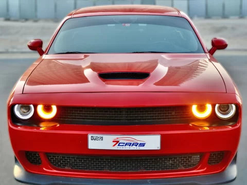 Rent Red Dodge Challenger in Dubai, UAE