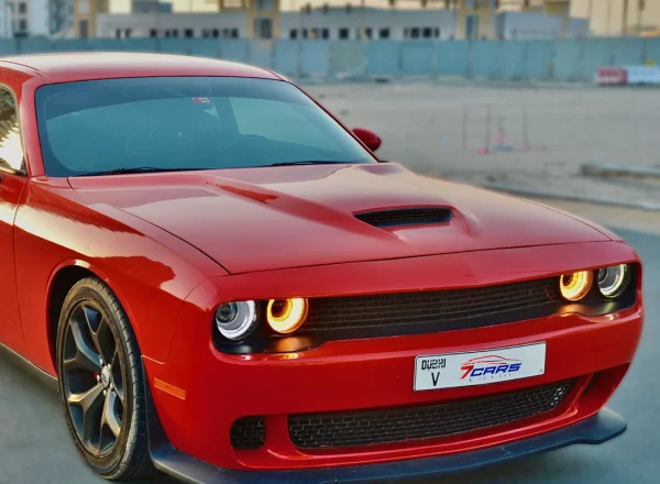 Rent Red Dodge Challenger in Dubai, UAE